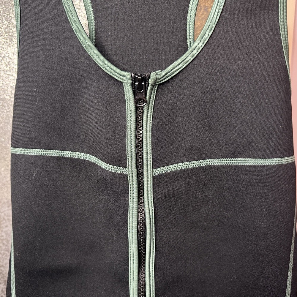 Crane Women’s XL Black Green Zip Sauna Sweat Suit Vest Activewear Fitness Gym - Picture 2 of 7